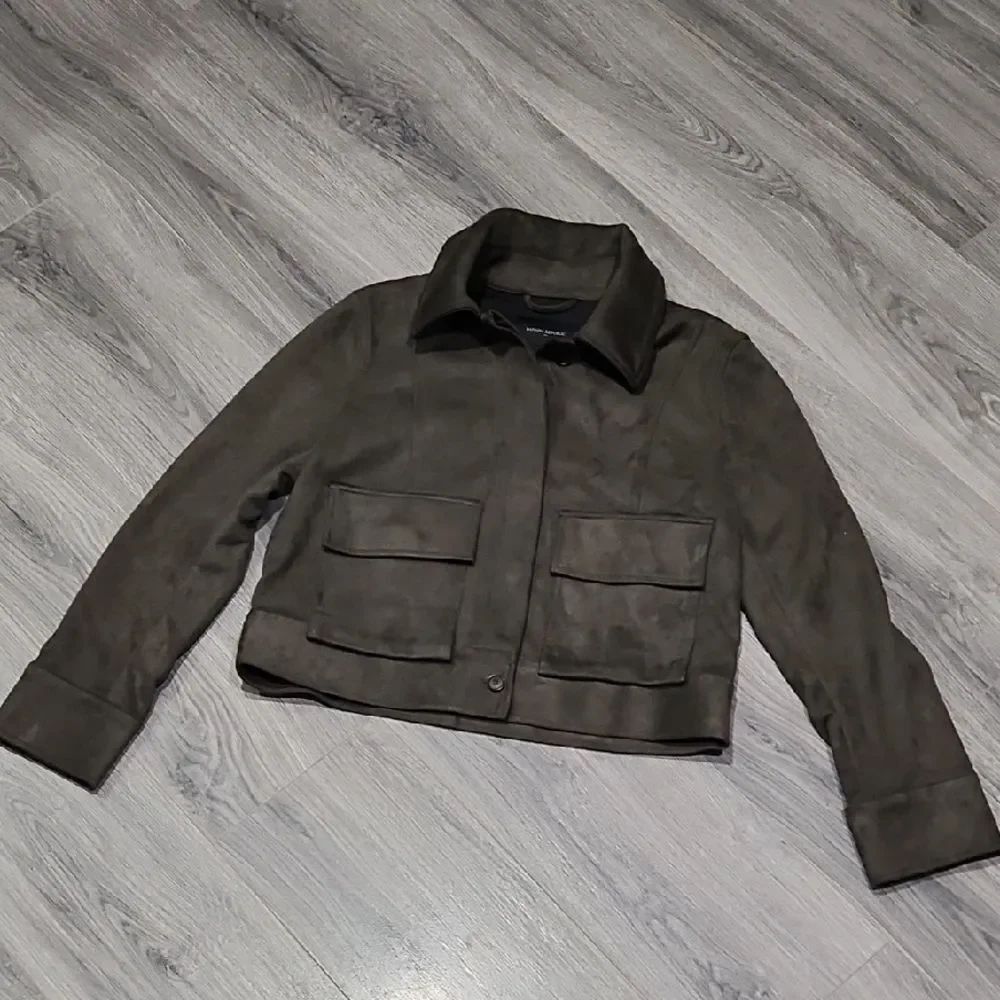 EUC Banana Republic Olive Green Casaca Mujer Faux Suede Jacket